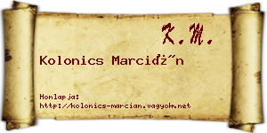 Kolonics Marcián névjegykártya